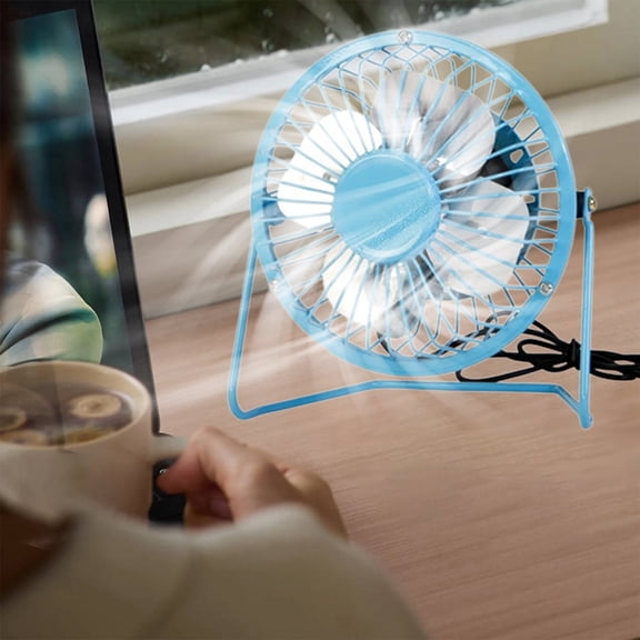 USB Desktop Fan, Rechargeable Personal Fan with Bladeless Technology, Compact Portable Fan for Home and Office Use, Quiet and Efficient Cooling Fan for Hot Days (Blue)