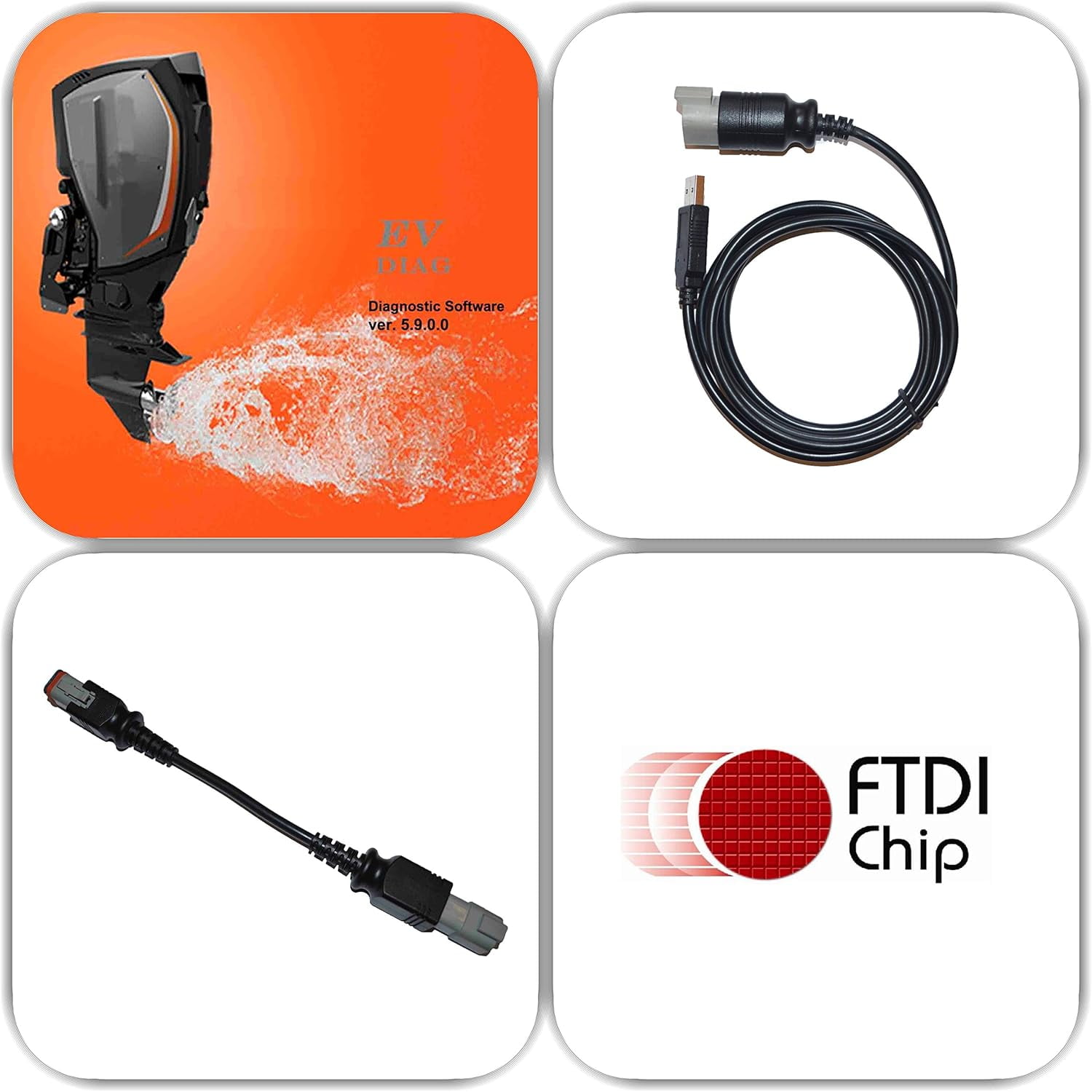 USB Diagnostic Tool Scanner KIT with Bootstrap for EVINRUDE Outboard