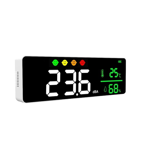 USB Digital Decibel Sound Meter Smart Wall Mounted Neighbors Noise Detector 30-130dB LED Temperature and Humidity Display Monito ,Measurement Device