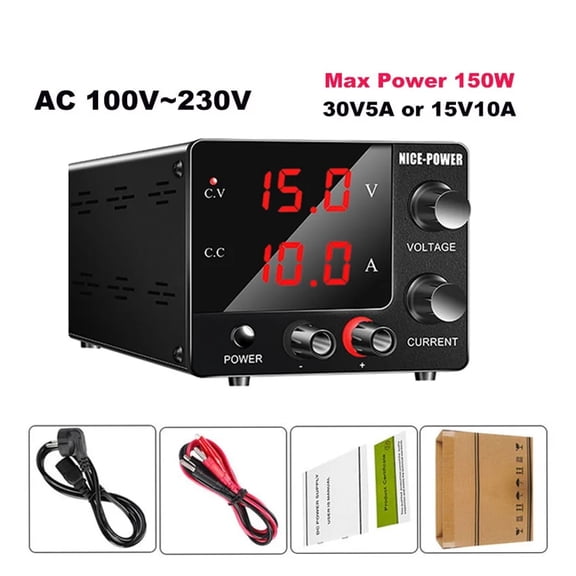 USB Digits Regulated Laboratory Power Supply 30V 5A 10A DC Variable Voltage Current Regulator Repair PCB Phone Battery Charging
