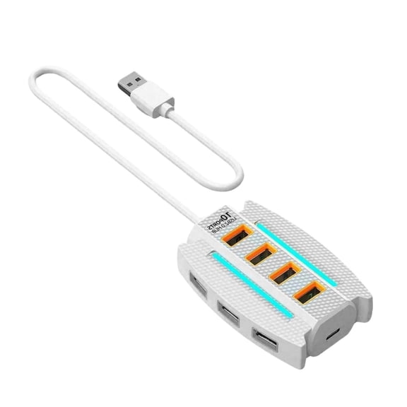 USB Dock Station Expansion Dock with Light USB Extension for Keyboard Laptop USB 2.0 Hubs Data Transfer Expander