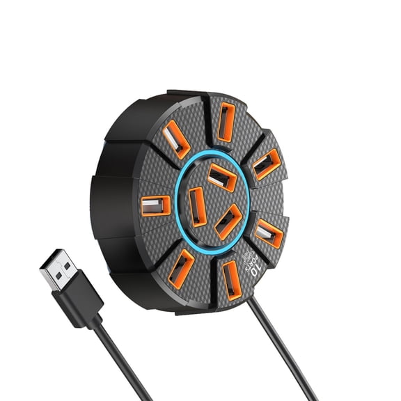 USB Docking Station 10 Port USB 2.0 Hubs Expansion Dock Data Transfer Expander USB Extension for Keyboard USB Expander