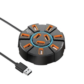 USB Docking Station Expansion Dock 10 Port USB Hubs with Light 120cm Cable USB Extension Data Transfer Expander