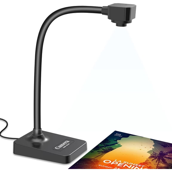 USB Document Camera for Teachers, Webcam for Distae Learning,Manual Focus Camera,with mic,Fold for Mac OS, Windows, Chromebook Compatible for Web Confereing, Remote Teaching,Live Demo,visualizer