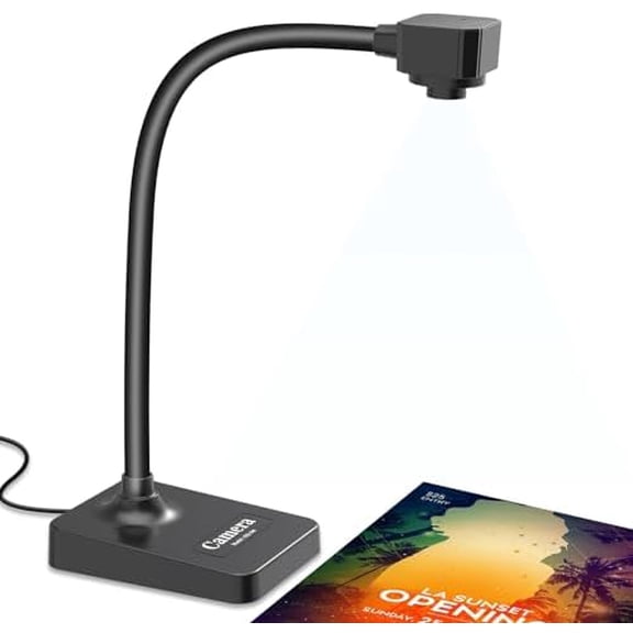USB Document Camera for Teachers,Manual Focus Webcam with Mic,Fold for Mac/Windows/Chromebook
