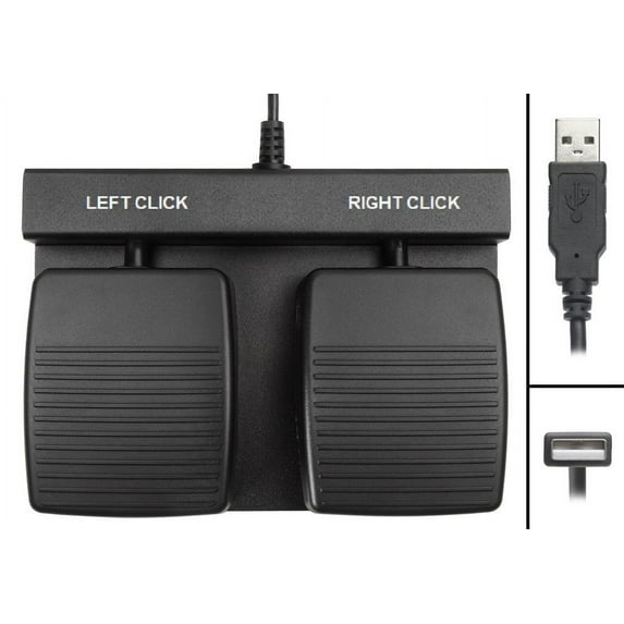 USB Double Button Dual Mouse Click Foot Pedal