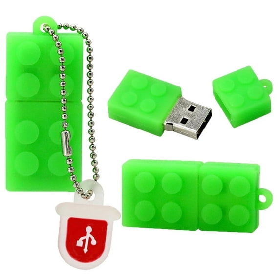 USB Drive 16GB - Building Blocks USB Flash Drive - Construction Bricks Pen Drive for School & College Projects - Pen Drive for Students - 16 GB (Green)