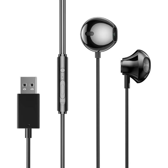 USB Earbuds with Microphone for PC Laptop, 2M/6.5ft USB Headset with Microphone for PC, USB Headphones for Computer Laptop PC PS4 PS5 Notebook Desktop Office Home with Volume Control& Mute