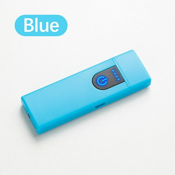 USB Electric Arc Lighter with Touch Sensor, Safety Lock & Quick Charge - Flameless Windproof Rechargeable Plasma Lighter for Gifts - 30 Min Fast Charging - Blue Flame