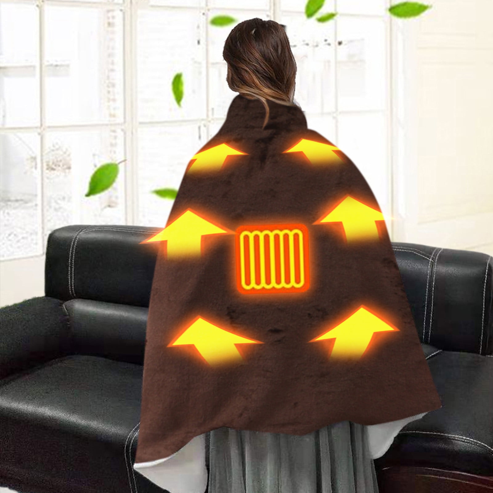 USB Electric Heated Blanke Throw on Shoulder Cold 3 Stage Temperature