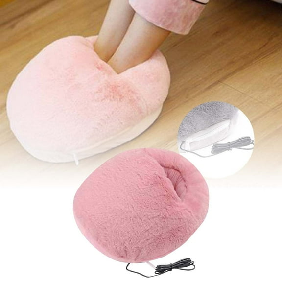 USB Electric Heated Foot Warmers Winter Heating Slippers, Portable Rechargeable Heating Foot Warmer with Adjustable Temperature for Indoor Under Desk Home Office Use Personal Feet Comfort
