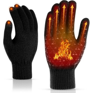 USB Electric Heated Gloves, Hand Touch Screen Adjustable Winter Gloves for Men and Women, Black