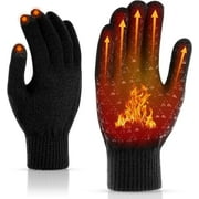 USB Electric Heated Gloves, Hand Touch Screen Adjustable Winter Gloves for Men and Women, Black