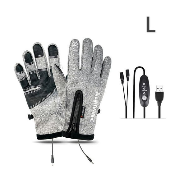 USB Electric Heated Gloves, Winter Outdoor Sports Skiing Warm Gloves, Anti-Slip, TouchScreen(Battery not included)