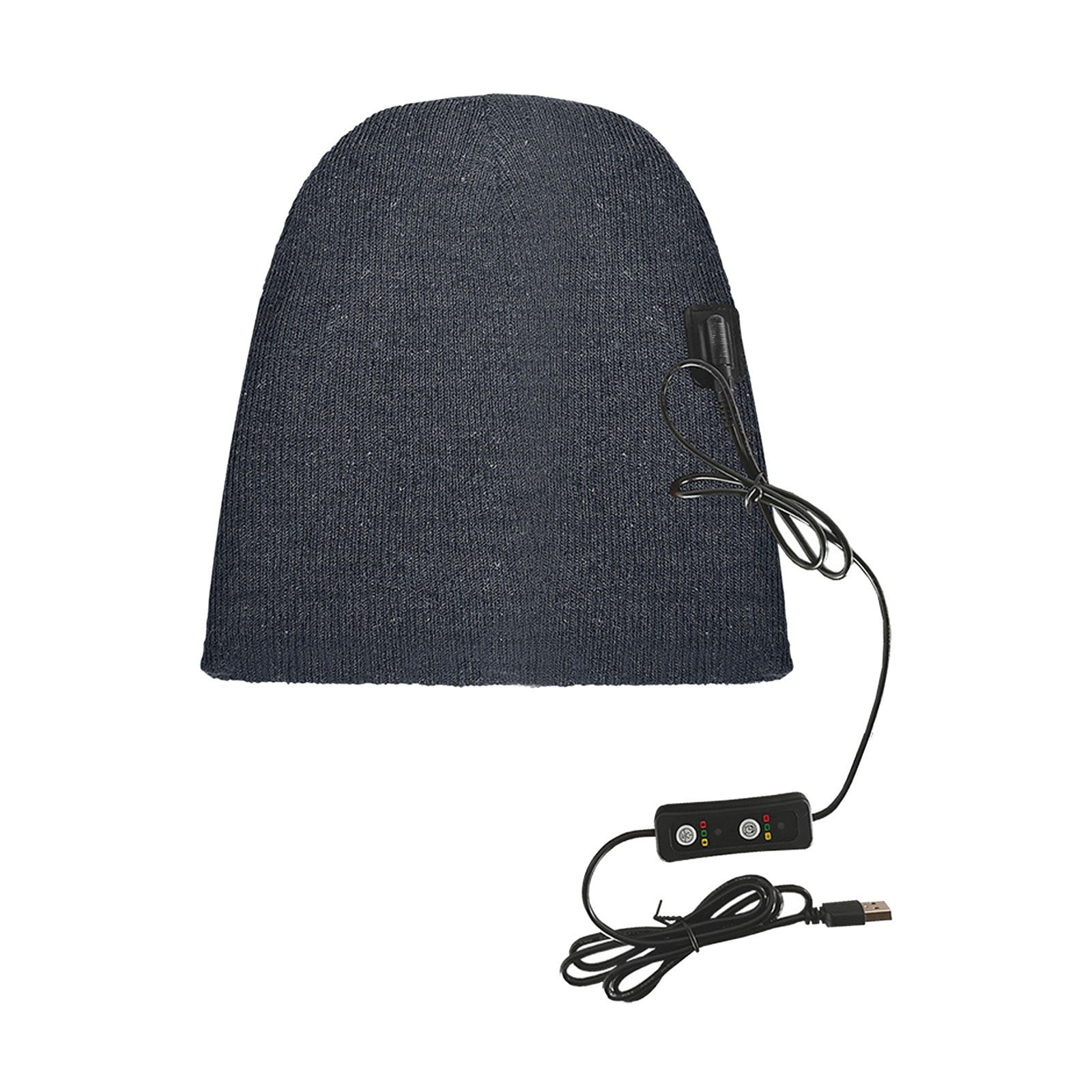 USB Electric Heated Winter Beanie Cap - Soft Lined Knitted Hat Warmer for Men, Women, Skiing, Fishing & Motorcycle Riding (No Power Included)