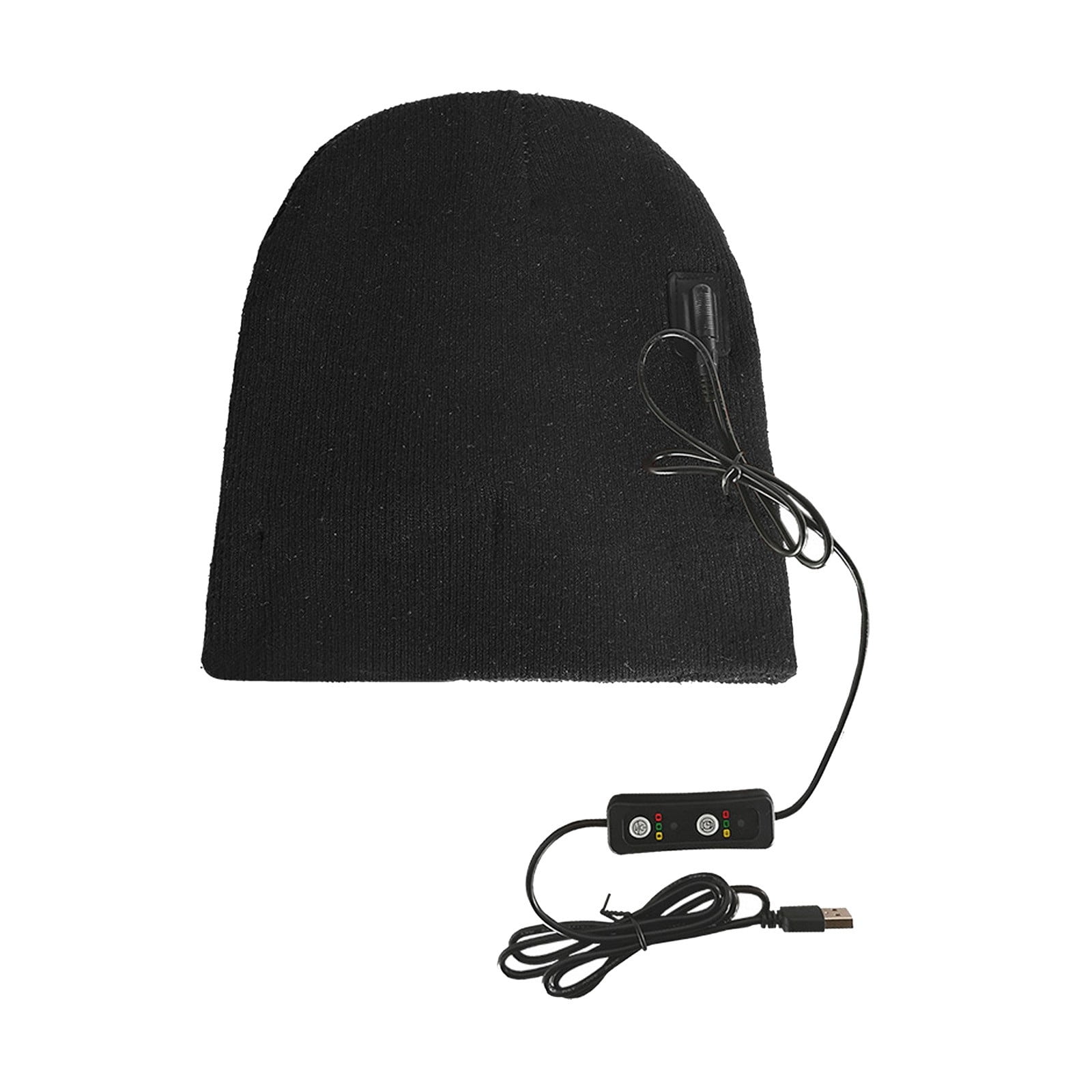 USB Electric Heated Winter Beanie Cap - Soft Lined Knitted Hat Warmer for Men, Women, Skiing, Fishing & Motorcycle Riding (No Power Included)