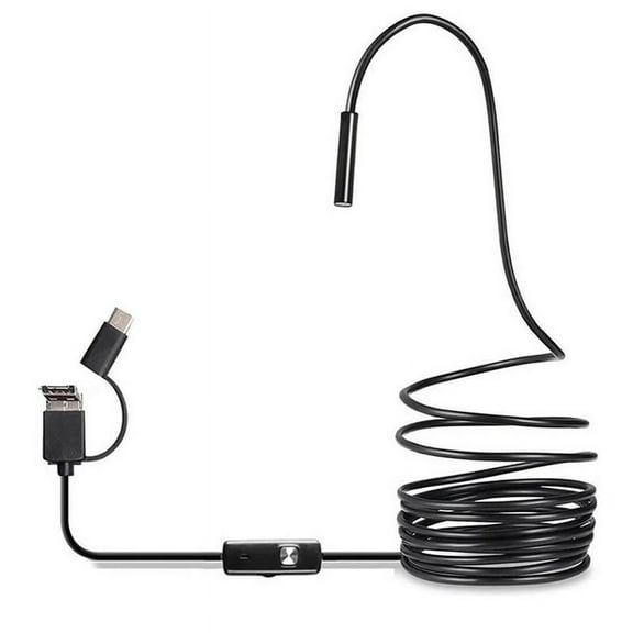 USB Endoscope Type C Borescope for OTG Android Phone 7mm Inspection Snake Camera,3.5M Hard Cable,1 * borescope,Black