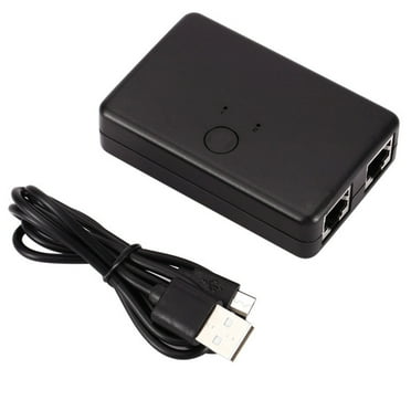 USB Ethernet Adapter - 2 Port RJ45 Lan Network Switch Hub Computer Ethernet Internet Converter Adapter for Laptop PC Black
