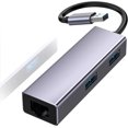 USB a to Adapter, 4In1 USB Hub with 3 USB 3.0 Port, 1 RJ45 Gigabit Port