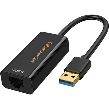 USB to Ethernet Adapter, CableCreation USB 3.0 to Gigabit Wired LAN Network Adapter Compatible with Switch, Windows, MacBook, macOS, Mac Pro Mini, Laptop, PC and More Black 1Pack