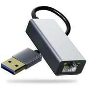 USB to Ethernet Adapter, Driver Free USB 3.0 to Gigabit Ethernet LAN Network Adapter, 100 Mbps RJ45 Internet Adapter Compatible with Laptop, MacBook, Surface, PC with Windows, XP, Mac/Linux
