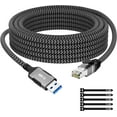 USB to Cable 15 FT, USB 3.0 A Male to RJ45 Male Cord, Directly