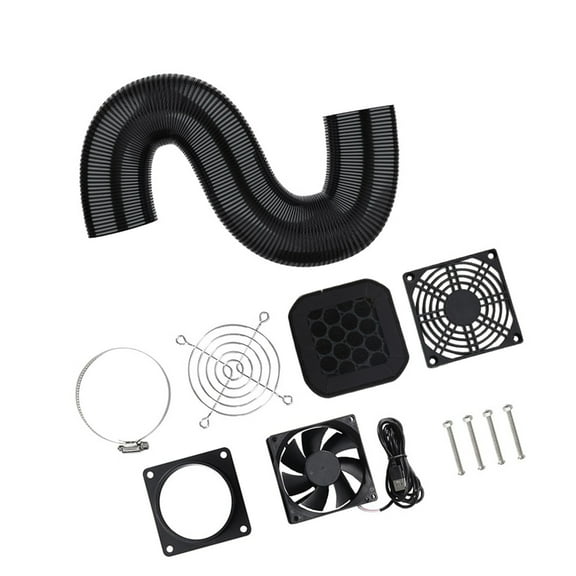 USB Exhaust Fan Set For Printer Enclosures Insulation Shield Duct 8.6cm Ventilation Fan For Multiple Environments