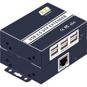 USB Extender over Ethernet, 6-Port USB 2.0 Extender up to 492ft/150m, Plug & Play No Driver, Keyboard & Mouse Extender for Cat5e/Cat6/Cat7, Supports All Operating Systems
