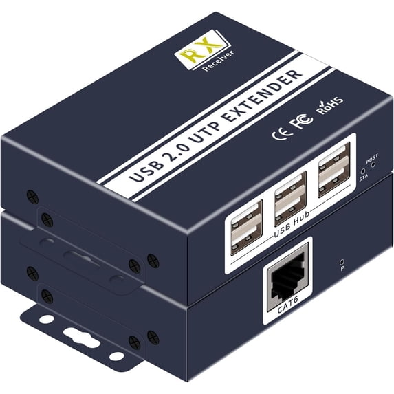 USB Extender over Ethernet, 6-Port USB 2.0 Extender up to 492ft/150m, Plug & Play No Driver, Keyboard & Mouse Extender for Cat5e/Cat6/Cat7, Supports All Operating Systems