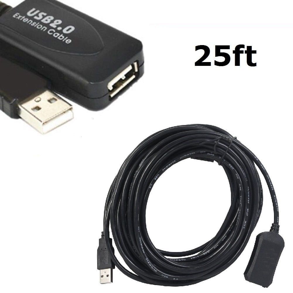 USB Extension 25FT Cable USB Extender Cord Type A Male to