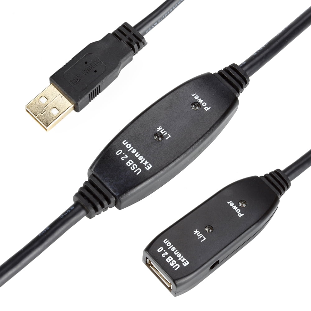 MaK WOrLD 10M USB Active Extension Male to Female Active USB 2.0 Extension  Cable Monitor, Scanner - Silver, Black : : Computers & Accessories