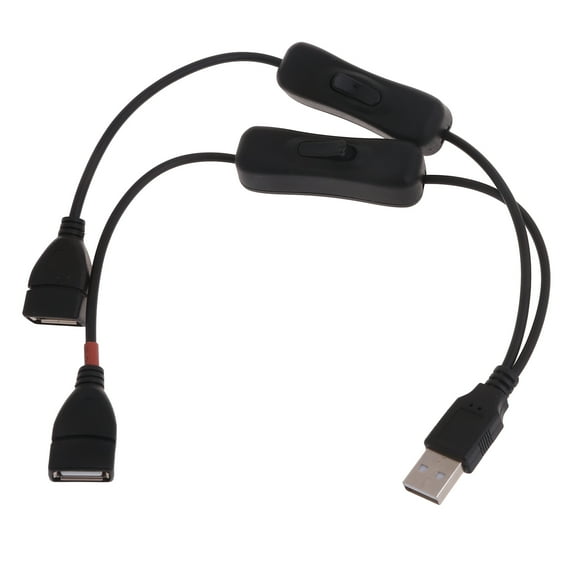 USB Extension Cable Cord with Individual on off Switches Port Support Data Transfer for U-Disks, Keyboards, Mice