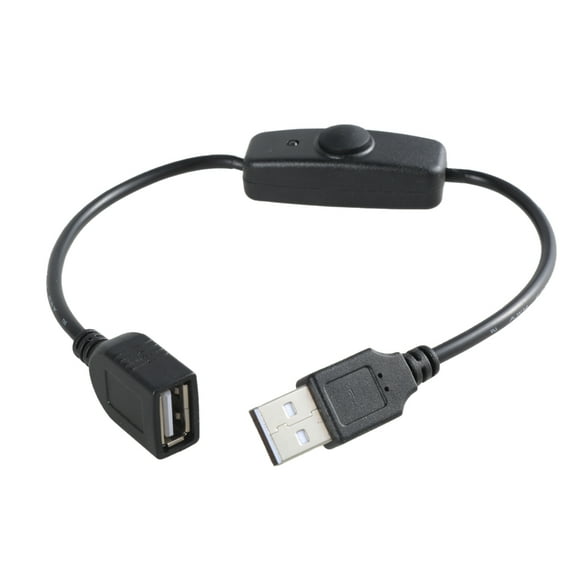 USB Extension Cable Power Cord with Power Indicator Light and Switches 32cm Long