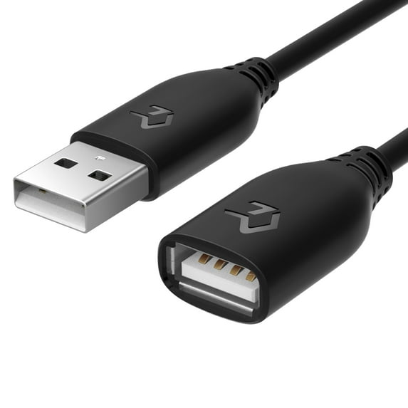 USB Extension Cable, Rankie 1-Pack USB 2.0 Extension Cable - A-Male to A-Female - 10 Feet (Black) - R1330B