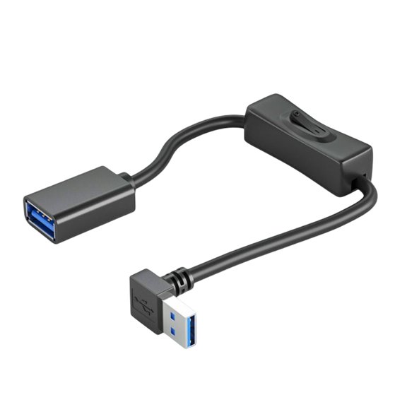 USB Extension Cable USB 3.0 Extender With Switch Right Angled for Laptop PC USB Lamp Fast Speed USB 3.0 Cable Extension