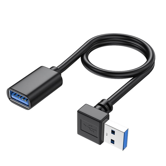 USB Extension Cable USB3.0 Male to Female Data Sync USB Extender Cord 90 Degree 5Gbps High Speed Charging Cable for