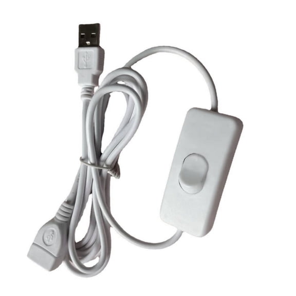 USB Extension Cable with Switches 22AWG Male to Female Extender Cord for Data Transmission and Power Apply 100cm Length
