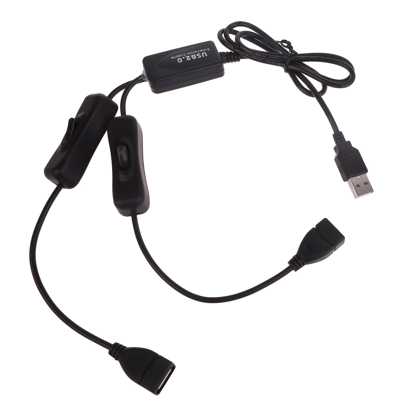 USB Extension Cord with Two Port and Individual on off Switches USB ...