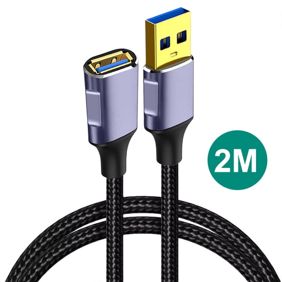 USB Extensions Cable 6.6FT, USB Extender,USB 3.0 Extension Cable, Male to Female Cord High Data Transfer Compatible with Webcam,USBKeyboard,Flash Drive,Hard Drive,Printer