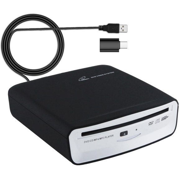 USB External Car Universal CD Player USB Connection Portable CD Player for Car Android Navigation/TV/MacBook pro/Laptops Desktops with Plug and Play