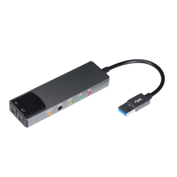 USB External Sound Card with SPDIF Digital Sound for 5.1 & 7.1 Surround Sound Systems, Aluminum Body