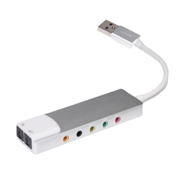 USB External Sound Card with SPDIF Digital Sound for 5.1 & 7.1 Surround Sound Systems, Aluminum Body