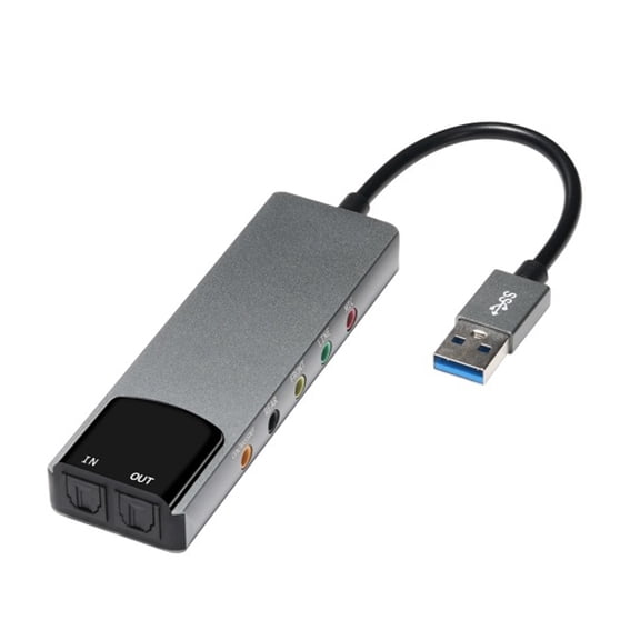 USB External Sound Card with SPDIF Digital Sound for 5.1 Surround Sound Systems, Aluminum Body