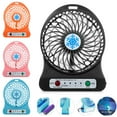 thumbnail image 1 of USB Fan under $5! CQCYD Portable Rechargeable LED Fan Light, Mini Desk USB Fan Cooler, 18650 Battery Operated Desk Fan, Office Bedroom Table Fan with Light, 1 of 9