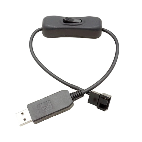 USB Fan Adapter Cable 5V to 12V Step Up Line USB to 4Pin Sleeved Power Cable with ON Off Adapter