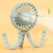 USB Fan Flexible Octopus Clip-on Mini Fan LED Handheld Fans For Baby Stroller