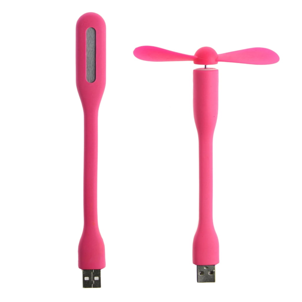USB Fan Flexible Portable Mini Fan USB 5V Fan with USB LED Light Lamps ...