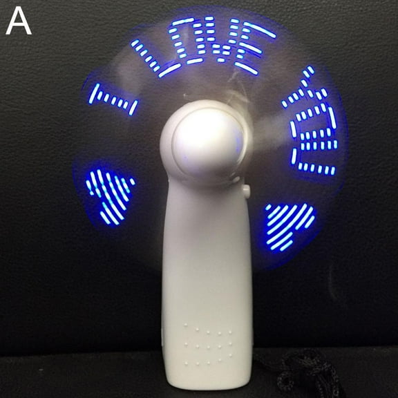 USB Fan with LED Display,New Battery Powered Clock Fan I Love You Display,USB LED RGB Light Programmable Fan Flexible DIY Message Mini USB Fan for PC Laptop Notebook Desktops