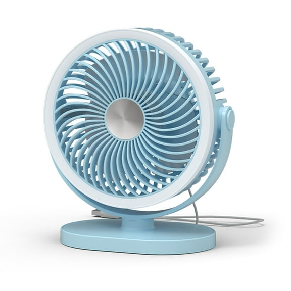 USB Fan Mini Desk Fan 2 Speed Adjustable Rotation Strong Wind Desktop Cooling Fan With LED Light for Home Office