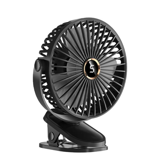 USB Fan, Rechargeable Portable Fan, Clip on Fan, Battery Operated Fan, 5 Speeds, USB Desk Fan, Sturdy Clamp for home, Camping, Treadmill and Car